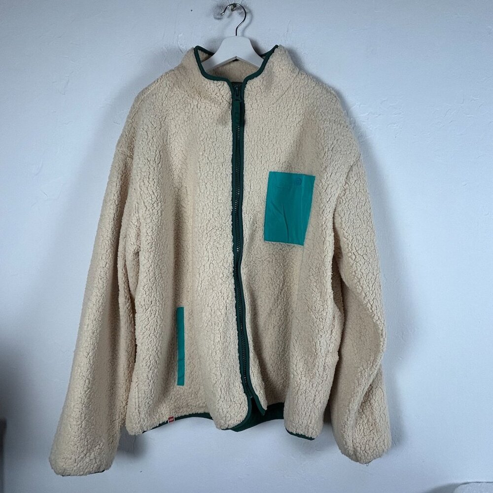 Lego x Target Mens Sherpa Colorblock Jacket XL Ivory Full-Zip Pockets Lined New